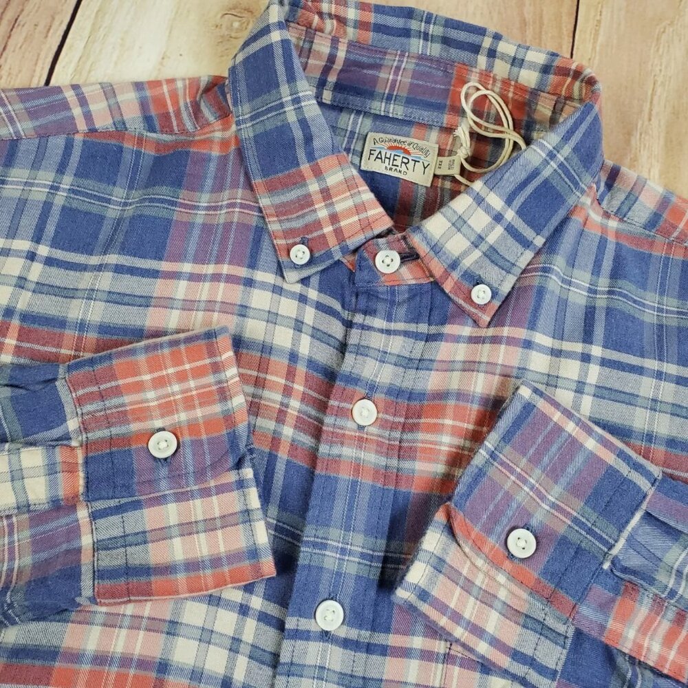 Faherty The All Time Shirt Men's Autumn Plaid Brushed Flannel Size XXL NWT $158